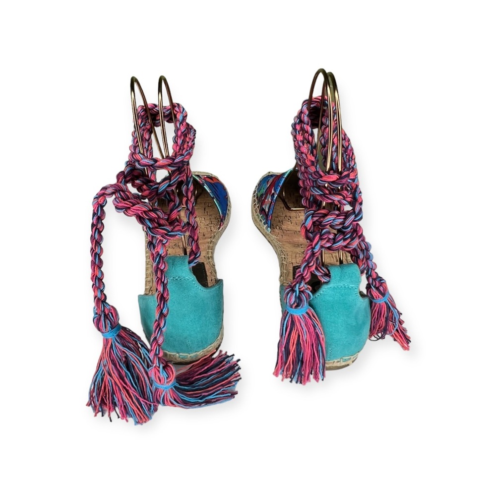 Circus by Sam Edelman Lenora Ankle Wrap Espadrille Sandals Colorful Palm 8.5 - Picture 6 of 10
